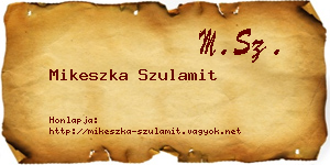 Mikeszka Szulamit névjegykártya